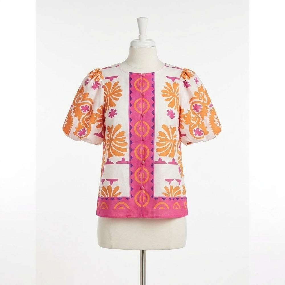 NEW JADE puff sleeve top in summer